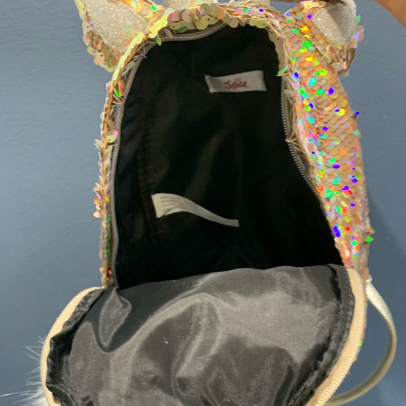 JUSTICE Unicorn Initial "D” Flip Sequin Backpack - Picture 5 of 6